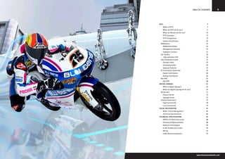 Table of Contents      5




IPTV                                                       7
   ·· What is IPTV?                                        9
   ·· What can IPTV do for you?                           11
   ·· What can Blusens do for you?                        16
   ·· IPTV Concepts                                       17
   ·· IPTV Components                                     19
   ·· System Architecture                                 20
  Middleware23
   ·· Middleware Nodes                                    24
   ·· Management Interface                                27
   ·· Software Licenses                                   31
  Set Top Box                                             35
   ·· High definition STB                                 36
  VoD Streaming Cluster                                   41
   ·· Storage nodes                                       42
   ·· Streaming nodes                                     45
   ·· Optional Features                                   47
  IP Contribution Head-end                                49
   ·· Digital Contribution                                50
   ·· Analog Contribution                                 54
  Net PVR                                                 57
   ·· Net PVR                                             58
DIGITAL SIGNAGE                                           61
   ·· What is Digital Signage?                            62
   ·· What can Digital Signage do for you?                63
  DS Servers                                              71
   ·· Playout Server                                      72
   ·· Signage Server                                      73
  Channel Generators                                      77
   ·· High Connectivity                                   78
   ·· Low Connectivity                                    79
FACIAL RECOGNITION                                        81
   ·· What´s Facial Recognition?                          83
   ·· Technical Specifications                            84
TECHNICAL SPECIFICATIONS                                  87
   ·· MPEG-2 Profiles and Levels                          88
   ·· Glossary of Measurements                            88
   ·· Network Technologies                                89
   ·· H.264 Profiles and Levels                           90
   ·· Wiring92
   ·· Cable Recommendations                               93




                                                 www.blusensnetworks.com
 