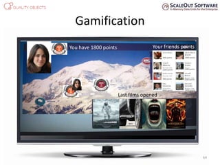 Gamification
You have 1800 points
Last films opened
Your friends points
64
4000 points
500 points
2200 points
800 points
3400 points
2200 points
1200 points
1900 points
 