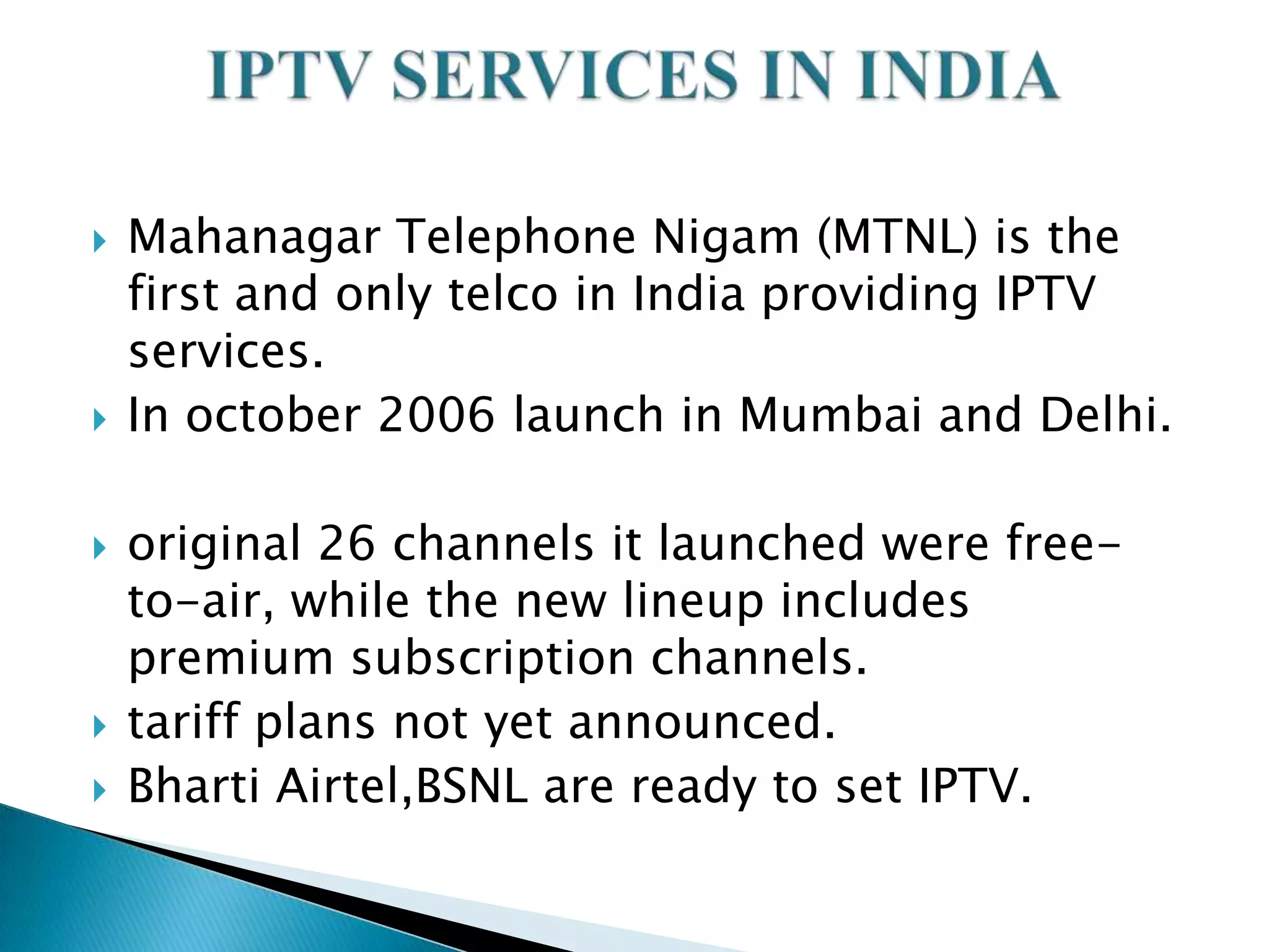 INTERNET PROTOCOL TELEVISION