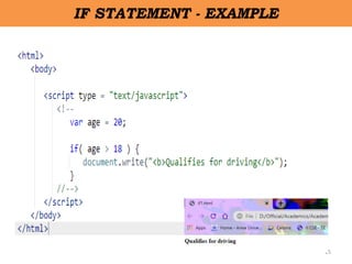15
IF STATEMENT - EXAMPLE
 
