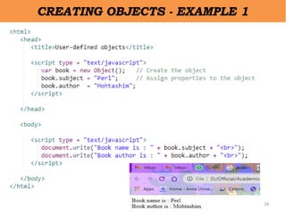 29
CREATING OBJECTS - EXAMPLE 1
 