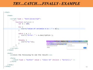 43
TRY…CATCH….FINALLY - EXAMPLE
 