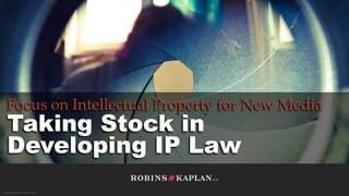 © 2015 ROBINS KAPLAN LLP
Focus on Intellectual Property for New Media
Taking Stock in
Developing IP Law
 