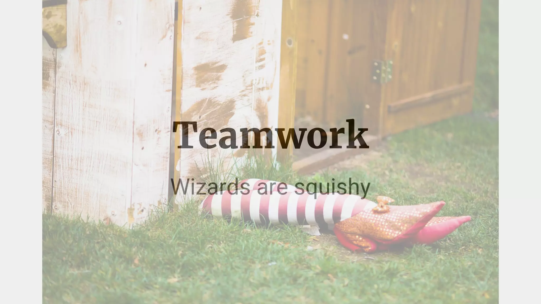 Teamwork
Wizards are squishy
 