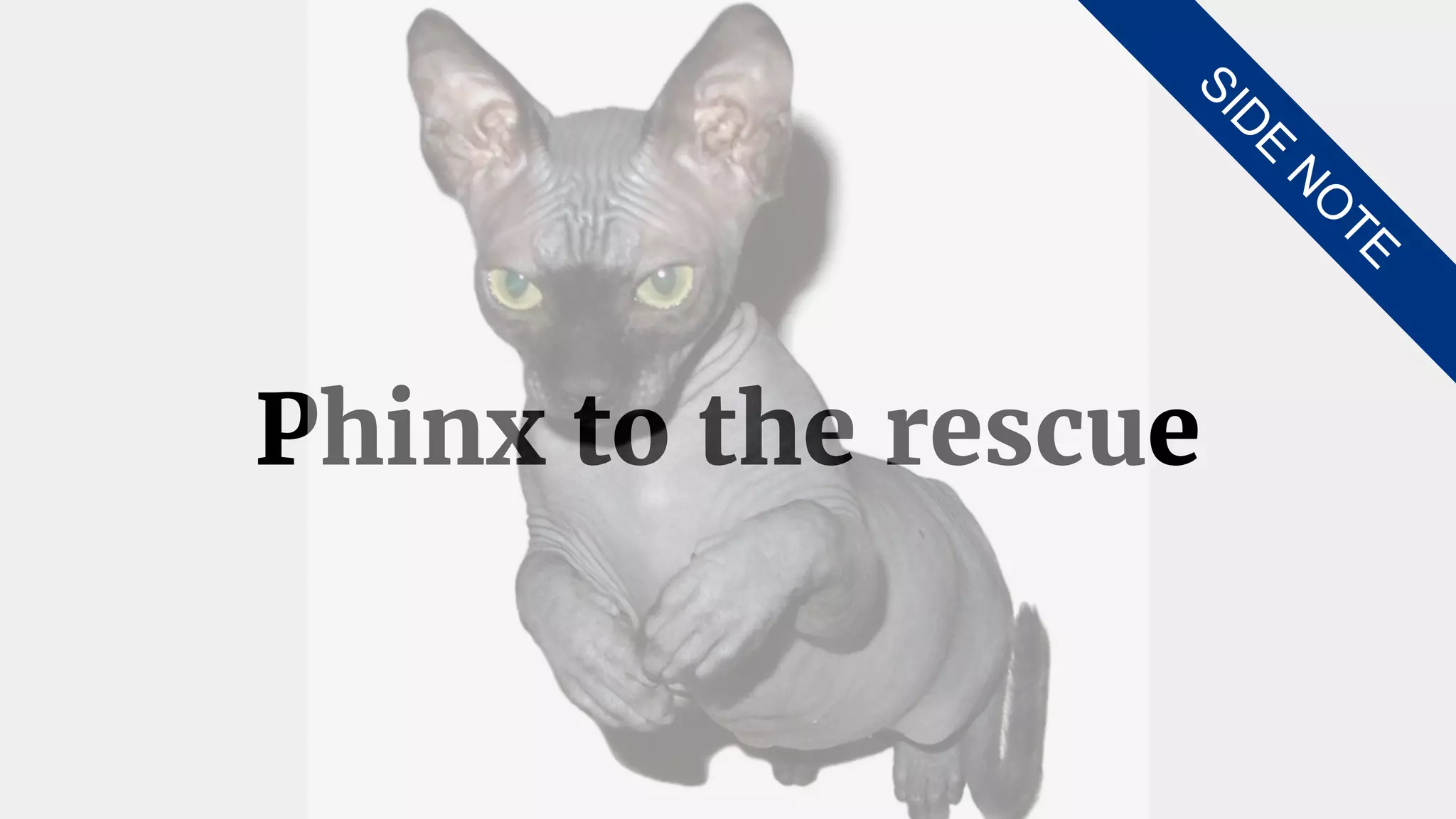 Phinx to the rescue
SID
E
N
O
TE
 