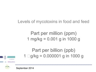 Mycotoxins: analysis and human exposure