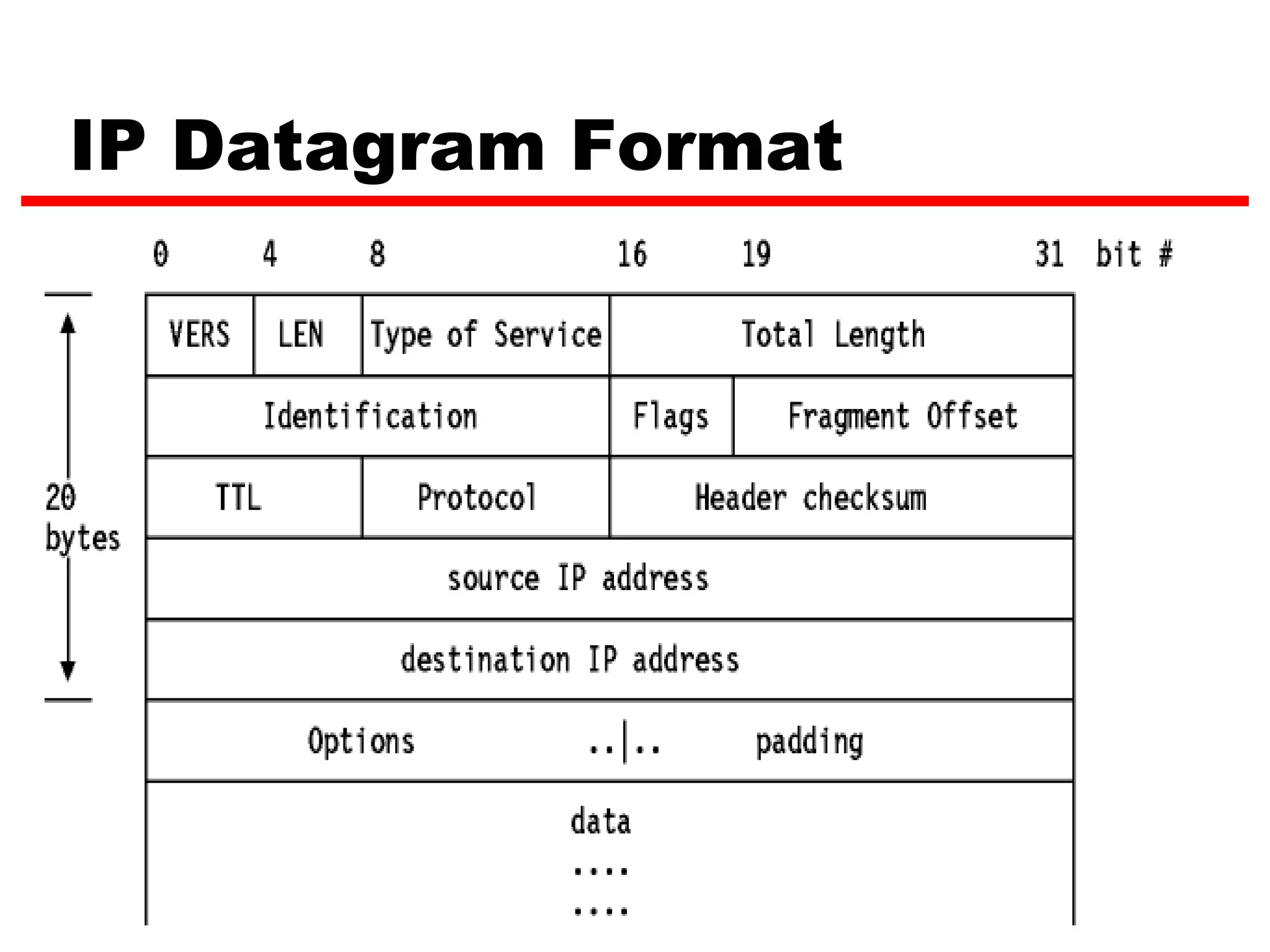 IP Datagram Format




                     3
 