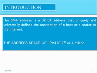Ipv4 addresses | PPTX