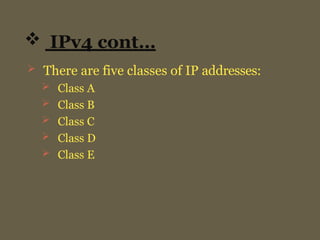 ipv4 and ipv6 addressing computer networks | PPTX