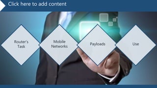 Click here to add content
Router’s
Task
Mobile
Networks
Payloads Use
 