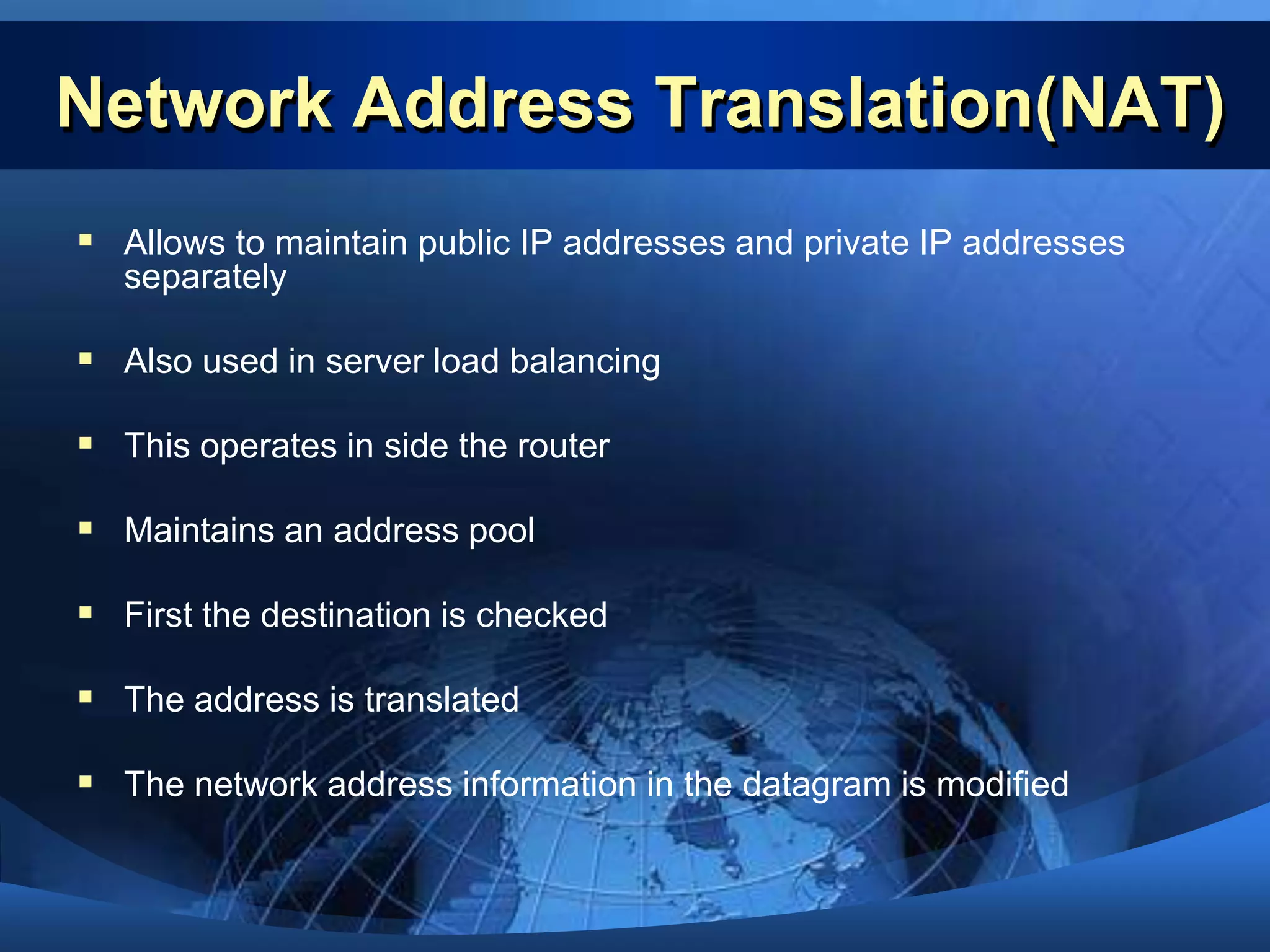 Problems of IPv44.Security issues 	- Number of ways to encrypt IPv4 trafficExample: IPSec	- No real standard encryption method5.Real-time delivery of multimedia content  and necessary bandwidth allocationQuality of Service (QoS) Different interpretationsQoS compliant devices are not compatible one another