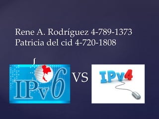 {
Rene A. Rodríguez 4-789-1373
Patricia del cid 4-720-1808
VS
 