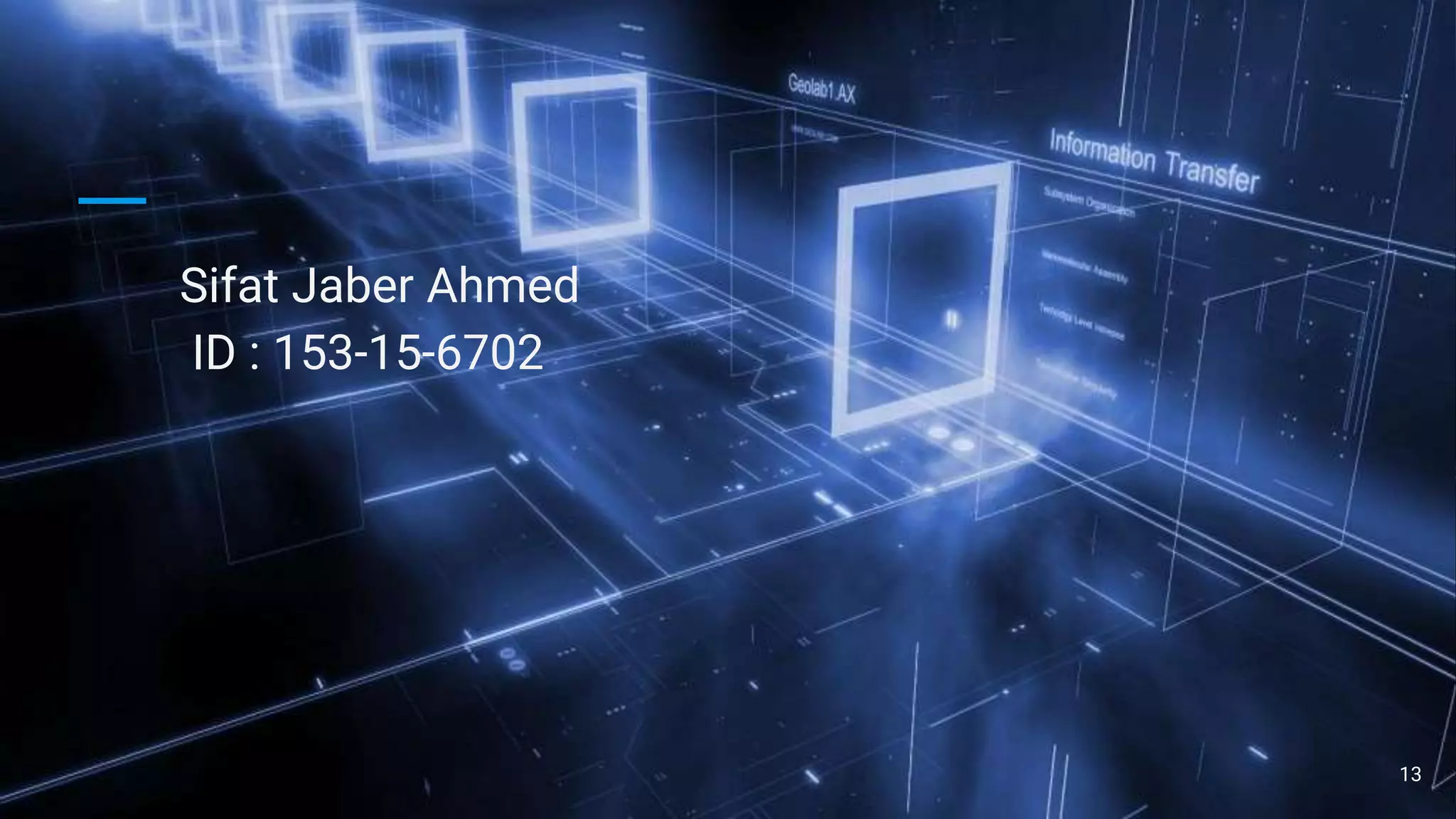 Sifat Jaber Ahmed
ID : 153-15-6702
13
 