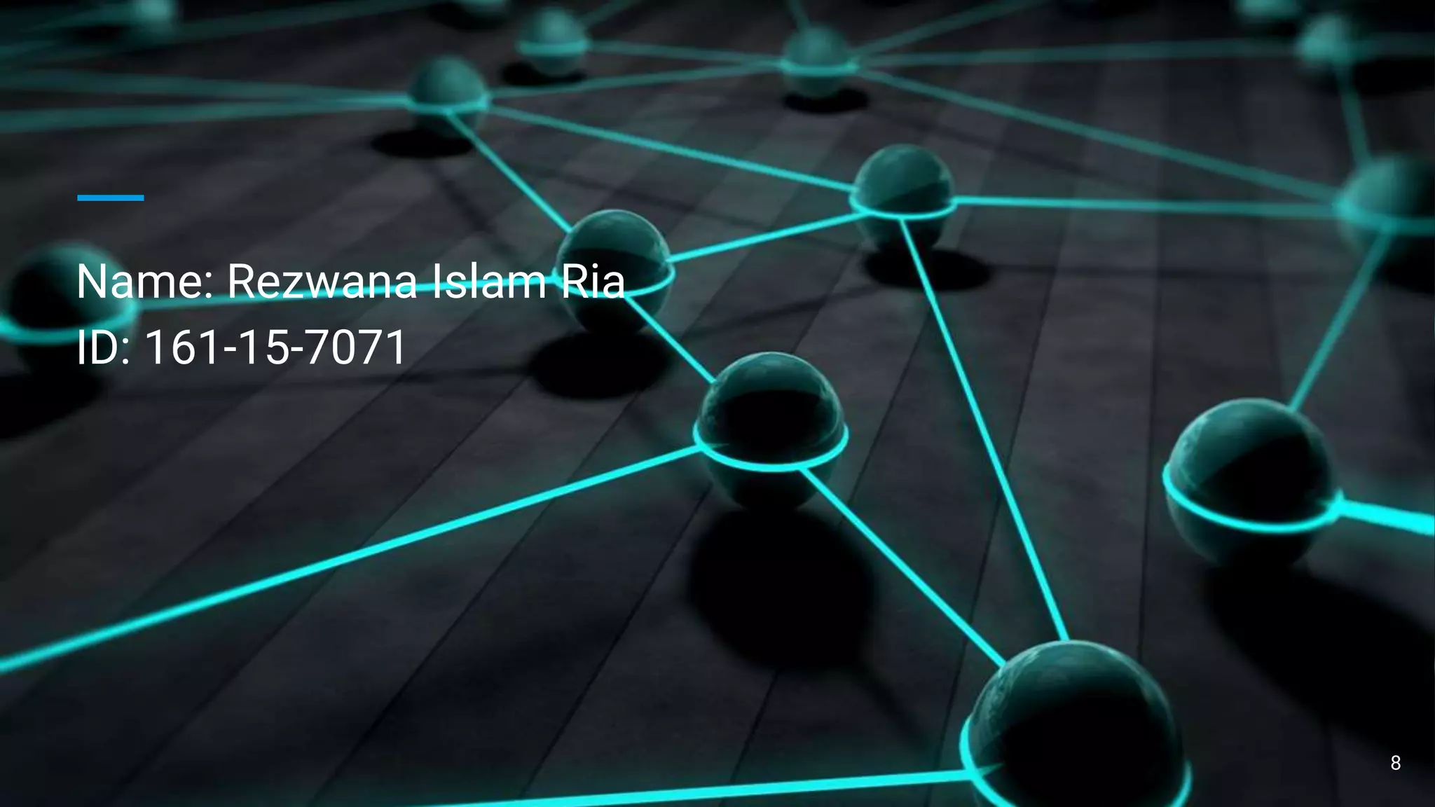 Name: Rezwana Islam Ria
ID: 161-15-7071
8
 