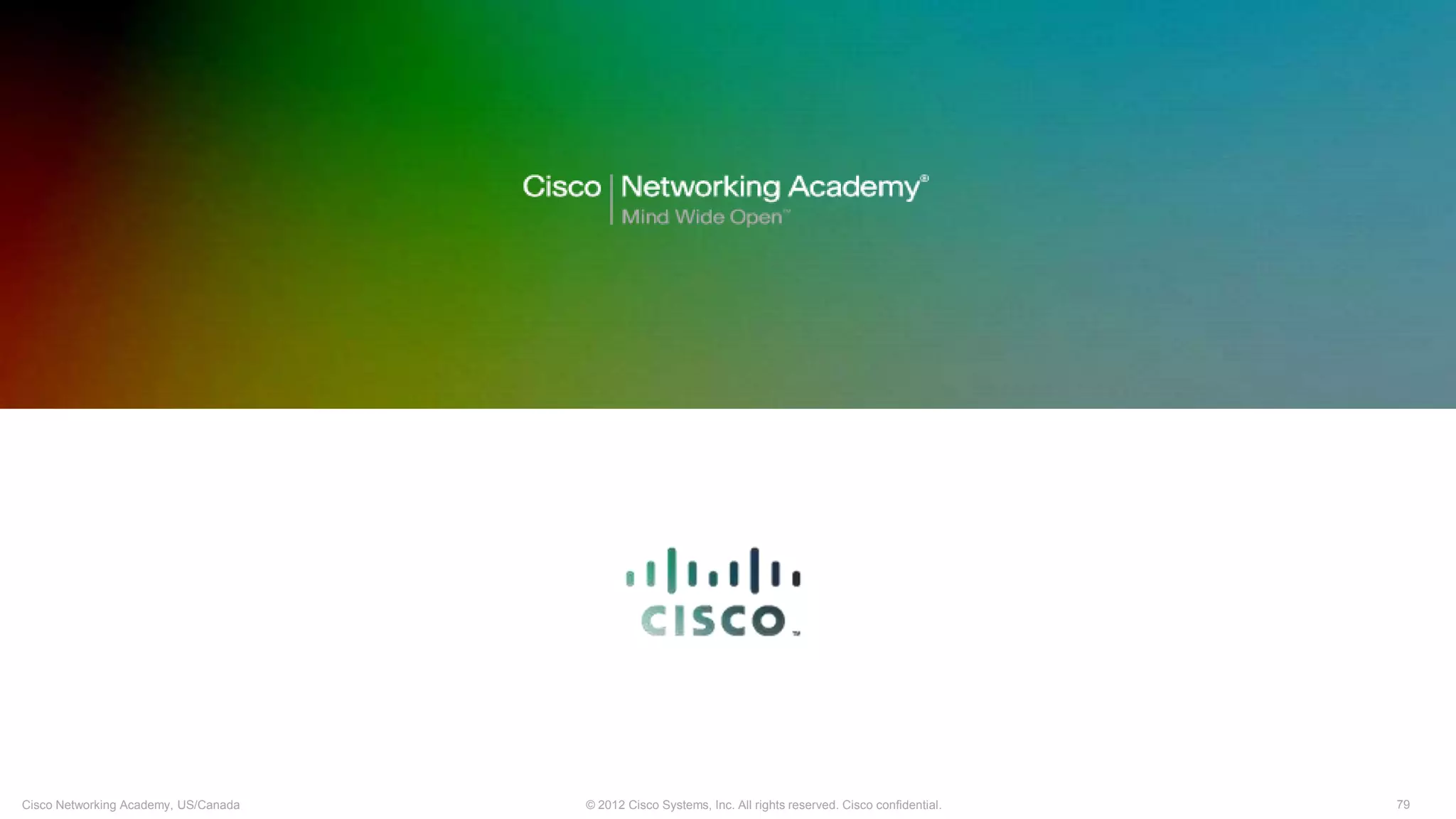 79© 2012 Cisco Systems, Inc. All rights reserved. Cisco confidential.Cisco Networking Academy, US/Canada
 