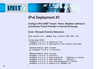 IPv6 Best Practice