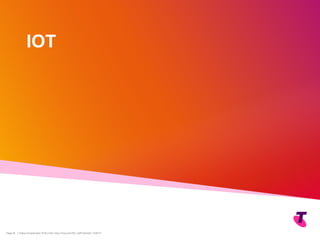 Copyright Telstra©
| Telstra Unrestricted | IPv6 in the Telco Cloud and 5G | Jeff Schmidt | 12/2017Page 25
IOT
 