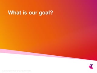 Copyright Telstra©
| Telstra Unrestricted | IPv6 in the Telco Cloud and 5G | Jeff Schmidt | 12/2017Page 30
What is our goal?
 