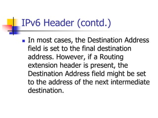 IPv6 header | PPTX