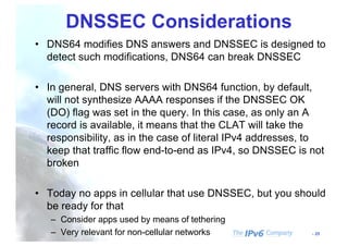 IPv6 Transition & Deployment, including IPv6-only in cellular and ...