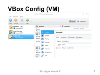 http://jagonetwork.id 19
VBox Config (VM)
 