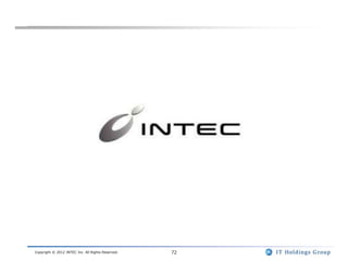 Copyright © 2012 INTEC Inc. All Rights Reserved.   72
 
