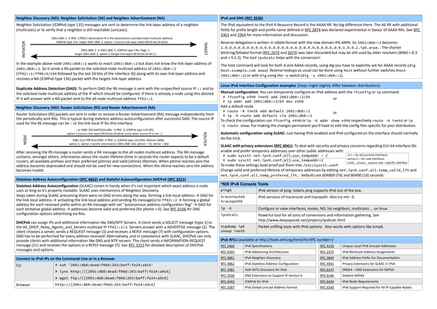 Ipv6 cheat sheet | PPT