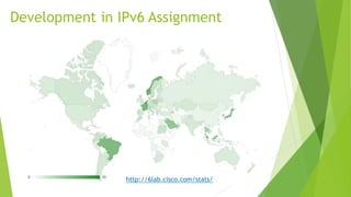 Development in IPv6 Assignment
http://6lab.cisco.com/stats/
 