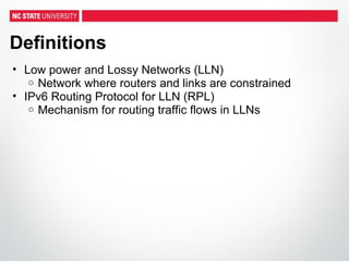I pv6 routing_protocol_for_low_power_and_lossy_ | PPT