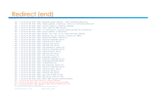 Redirect (end) 
Dec 1 04:32:50 PM 2008: INFO: Expected Target address : fe80::3c95:b6d1:8e8f:ce3e 
Dec 1 04:32:50 PM 2008: INFO: Target address in Redirect: fe80:0:0:0:3c95:b6d1:8e8f:ce3e 
Dec 1 04:32:50 PM 2008: INFO: Correct address in Redirect message 
Dec 1 04:32:50 PM 2008: INFO: Start checking SEND options 
Dec 1 04:32:50 PM 2008: INFO: ==> Checking for anything requiring specific processing 
Dec 1 04:32:50 PM 2008: INFO: Source address is specified 
Dec 1 04:32:50 PM 2008: INFO: packet *not* sent to all nodes multicast address 
Dec 1 04:32:50 PM 2008: INFO: Scanning thru all options. looking for LEN=0 
Dec 1 04:32:50 PM 2008: INFO: Redirected Header length:112 
Dec 1 04:32:50 PM 2008: INFO: Checking Timestamp option 
Dec 1 04:32:50 PM 2008: INFO: Checking Nonce option 
Dec 1 04:32:50 PM 2008: INFO: Checking CGA option 
Dec 1 04:32:50 PM 2008: INFO: Checking RSA option 
Dec 1 04:32:50 PM 2008: INFO: CGA Parameters length:192 
Dec 1 04:32:50 PM 2008: INFO: Checking Timestamp option 
Dec 1 04:32:50 PM 2008: INFO: Checking Nonce option 
Dec 1 04:32:50 PM 2008: INFO: Checking CGA option 
Dec 1 04:32:50 PM 2008: INFO: CGA Collision:0 OK 
Dec 1 04:32:50 PM 2008: INFO: Timestamp length:16 
Dec 1 04:32:50 PM 2008: INFO: Checking Timestamp option 
Dec 1 04:32:50 PM 2008: INFO: Timestamp:80487983508084 
Dec 1 04:32:50 PM 2008: INFO: TS Reserved:0 OK 
Dec 1 04:32:50 PM 2008: INFO: RSA Signature length:152 
Dec 1 04:32:50 PM 2008: INFO: Checking Timestamp option 
Dec 1 04:32:50 PM 2008: INFO: Checking Nonce option 
Dec 1 04:32:50 PM 2008: INFO: Checking CGA option 
Dec 1 04:32:50 PM 2008: INFO: Checking RSA option 
Dec 1 04:32:50 PM 2008: INFO: Last option MUST be RSA 
Dec 1 04:32:50 PM 2008: INFO: RSA Option found as last 
Dec 1 04:32:50 PM 2008: INFO: PASS: SEND Options checking passed 
Dec 1 04:32:50 PM 2008: INFO: Packet is: Redirect Message 
Dec 1 04:32:50 PM 2008: INFO: ==> Checking required option for REDIR 
Dec 1 04:32:50 PM 2008: INFO: Mandatory SEND options present and valid 
Dec 1 04:32:50 PM 2008: INFO: ==> Packet number 25 
============================================================================= 
16:32:42.891 GMT Mon Dec 1 2008 Relative Time: 1.327999 
 