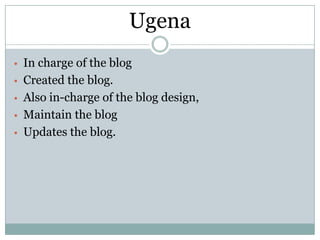 UgenaIn charge of the blog 
