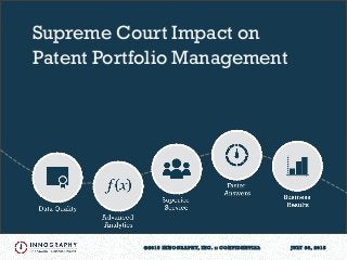 ©2015 INNOGRAPHY, INC. :: CONFIDENTIAL 1©2015 INNOGRAPHY, INC. :: CONFIDENTIAL JULY 30, 2015
Supreme Court Impact on
Patent Portfolio Management
 