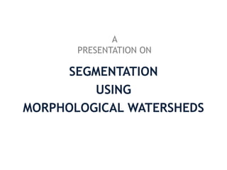 Watershed Segmentation Image Processing | PPTX