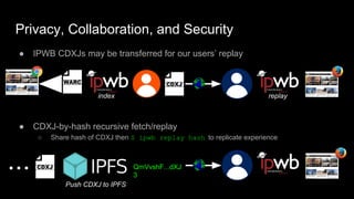 IPWB and IPFS at WAC2017