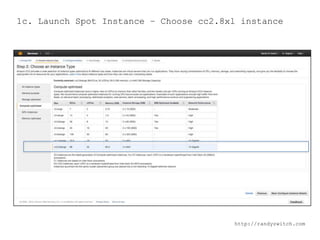 1c. Launch Spot Instance – Choose cc2.8xl instance

http://randyzwitch.com

 