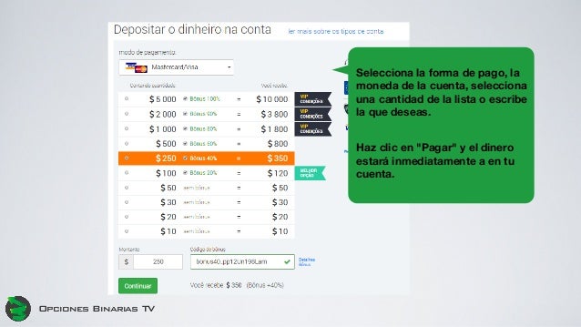 Depósito mínimo de negociación de opciones binarias 100