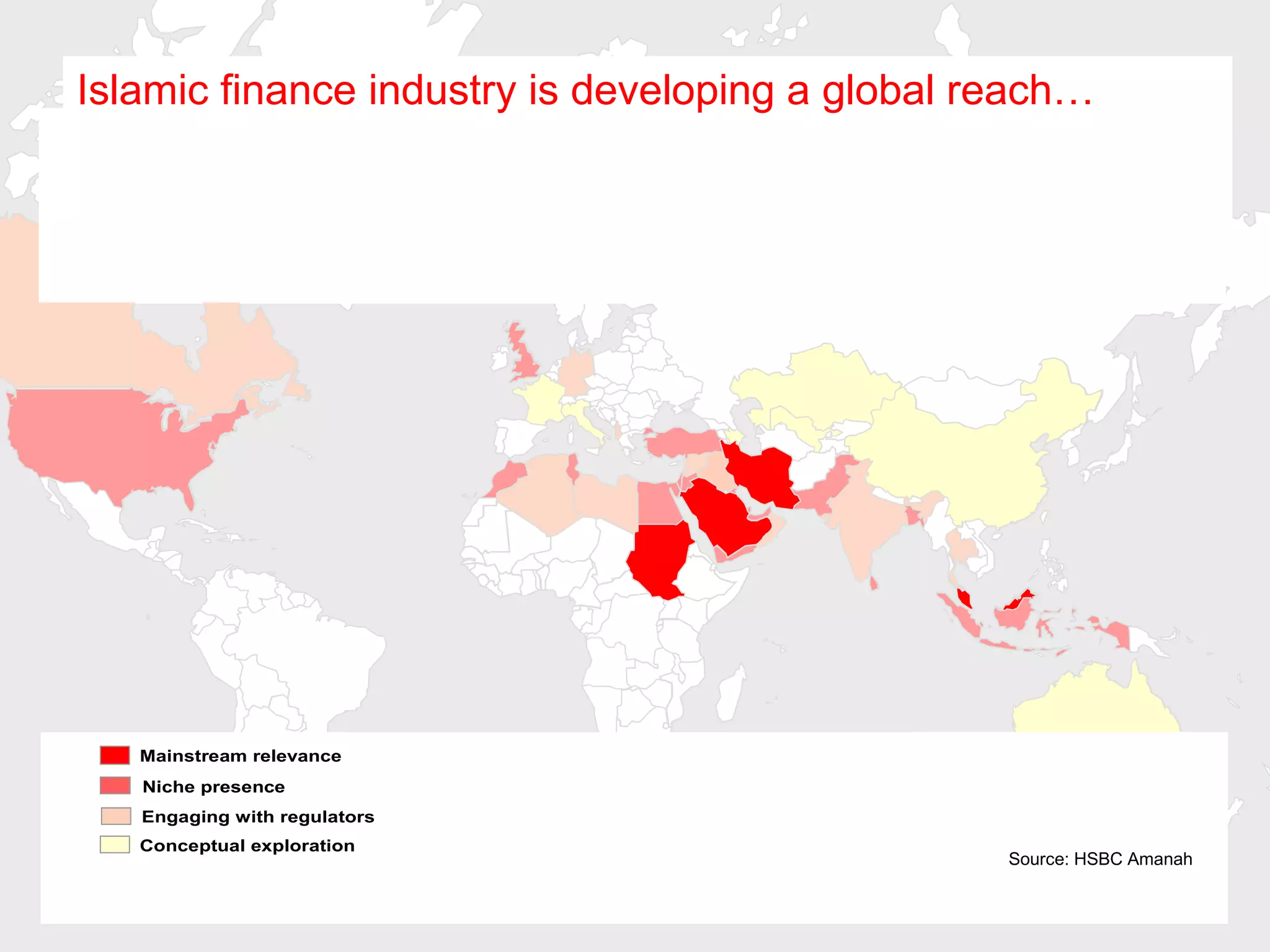 Source: HSBC Amanah Islamic finance industry is developing a global reach… 