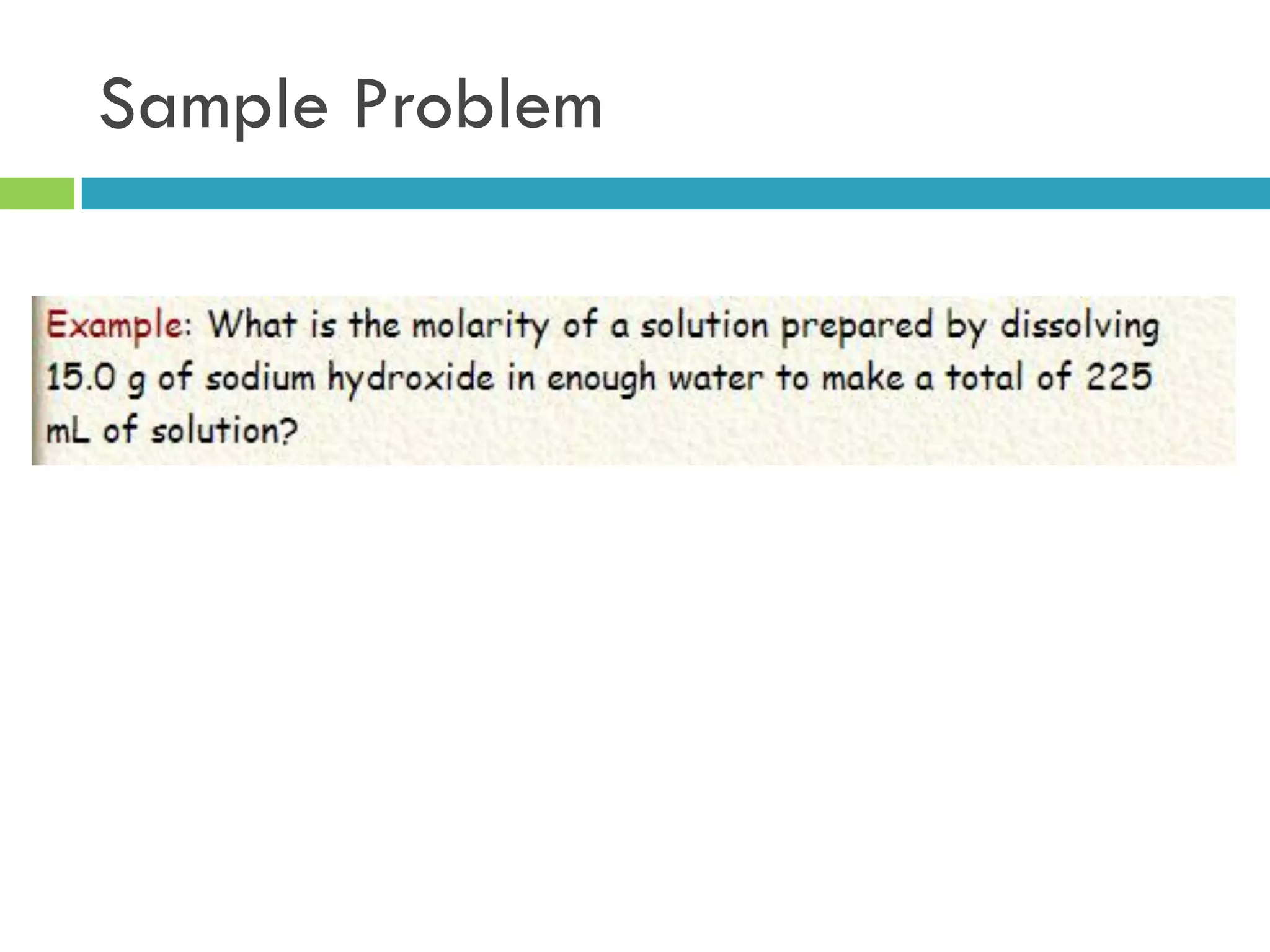 Sample Problem
 