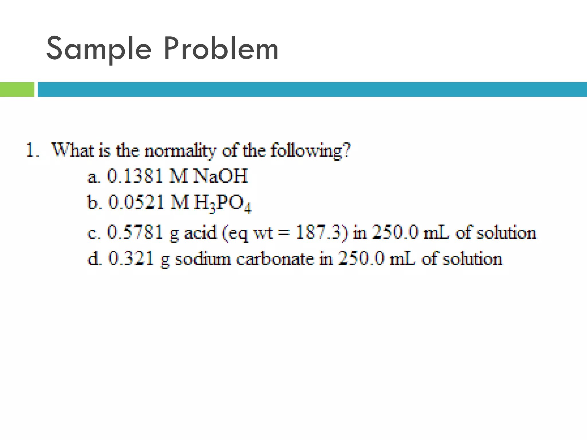 Sample Problem
 