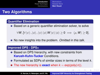 Digital Problem Solver Dps Improved semdefinite programming for entanglement | PDF