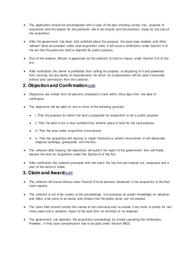 Land acquisition process