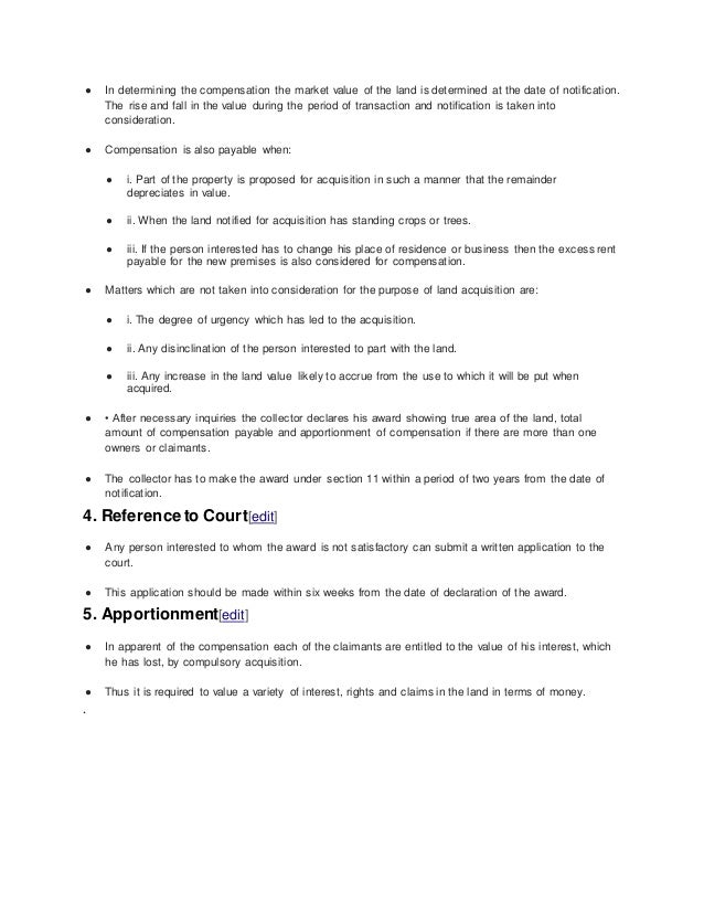 Land acquisition process