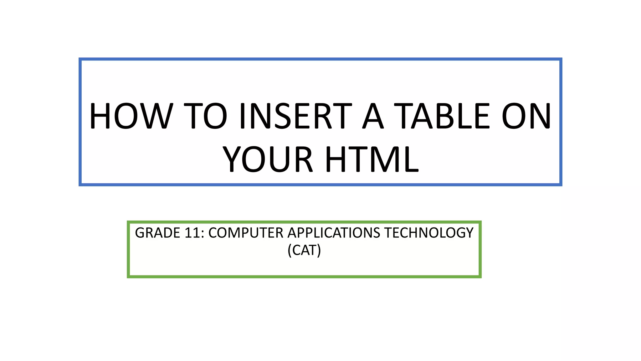 Html presentation | PPT