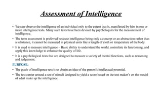 Comprehensive Overview of Intelligence Quotient and Its Assessment in ...