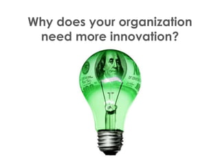 Why does your organization
need more innovation?
 