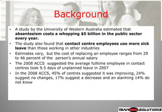 Iqpc Masterclass 2008 Overcoming Absenteeism