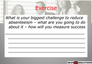 Iqpc Masterclass 2008 Overcoming Absenteeism