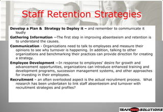 Iqpc Masterclass 2008 Overcoming Absenteeism