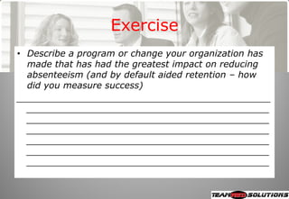 Iqpc Masterclass 2008 Overcoming Absenteeism