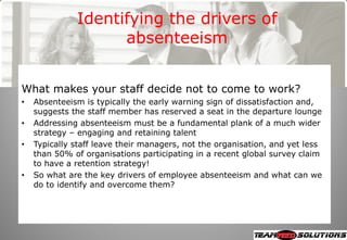 Iqpc Masterclass 2008 Overcoming Absenteeism